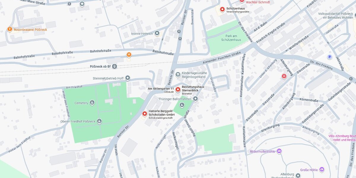 Karte – Am Aktiengarten 11, 07381 Pößneck